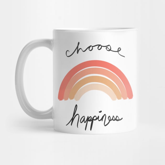 Choose Happiness Minimal Modern Art Shirt and Decor by Lunar Scrolls Design